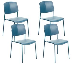 Set di 2 sedie da pranzo in plastica blu Design moderno e contemporaneo per la sala da pranzo Beliani