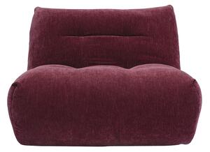 Poltrona lounge in tessuto effetto velluto prugna BUMPY