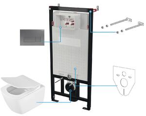 Deante Anemon set vaso wc con copriwater e modulo di installazione con placca di comando CDZT6ZPW