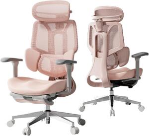 Sedia da ufficio ergonomica con supporto lombare a tre zone, poggiatesta regolabile in 4 dimensioni e braccioli regolabili in 6 dimensioni
