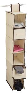 Organizer appeso in tessuto - 6 scomparti - 2 cassetti - Beige