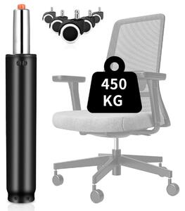 Ammortizzatore a gas per sedia da ufficio - Acciaio legato - 310-455 mm - Fino a 450 kg - Nero