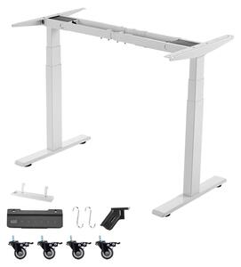 Struttura regolabile in altezza per scrivania - Struttura per scrivania elettrica - Gambe a 3 sezioni con 2 motori - Capacità di carico: 125 kg - Memoria e display dell'altezza - Protezione anticollisione - Bianco