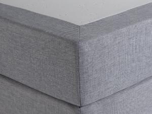 Letto continentale 180 x 200 cm Tessuto grigio con materasso a molle insacchettate Beliani