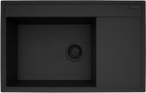 Pyramis Camea lavello in granito 79x50 cm nero 070168402