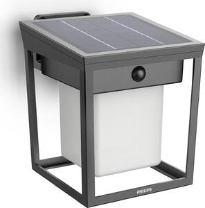 Applique solare a LED, doppia luminosità, nera, IP44