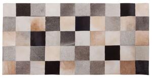 Tappeto tappetino Multicolore Pelle Bovina 80 x 150 cm Rettangolare Patchwork Fatto a Mano Beliani