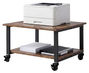 Tavolo per stampante Relaxdays con rotelle, 2 ripiani, dimensioni: 32 x 50 x 50 cm, carrello mobile per stampante, supporto per stampante, marrone/nero