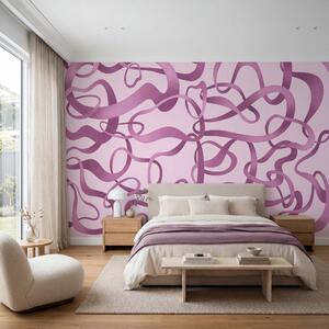 Carta da parati Linee a spirale rosa e viola, Carta da parati lastrazione, Carta da parati popolare - Tapeko.it