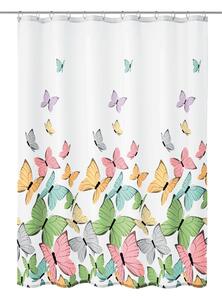 Kleine Wolke Butterflies tenda doccia 200x180 cm bianco-multicolore 5282148305