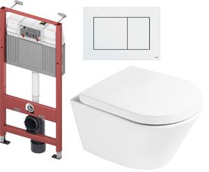 Set vaso WC Oltens Jog 42501000, modulo di installazione Tece Base 9400407, 45101000, 9.240.400