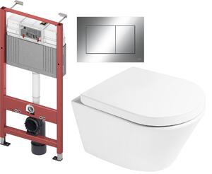 Set vaso WC Oltens Jog 42001000, modulo di installazione Tece Base 9400407, 45101000, 9.240.401