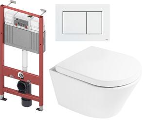 Set vaso WC Oltens Jog 42001000, modulo di installazione Tece Base 9400407, 45101000, 9.240.400
