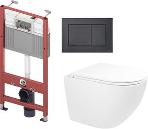 Set vaso WC Oltens Hamnes 42021000, modulo di installazione Tece Base 9400407, 9240407, 45100000