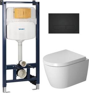 Set vaso WC con copriwater a discesa lenta Duravit ME by Starck 45300900A1, modulo di installazione Duravit DuraSystem WD1029000000, WD5009031000