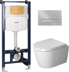 Set vaso WC con copriwater a discesa lenta Duravit ME by Starck 45300900A1, modulo di installazione Duravit DuraSystem WD1029000000, WD5009021000