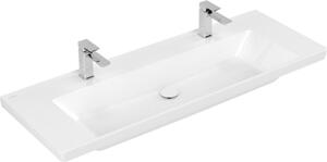 Villeroy & Boch Subway 3.0 lavabo à poser, 2 trous pour robinet, sans trop-plein, non rectifié, 1300x475mm, 4A70D1R1, 4A70D1R1