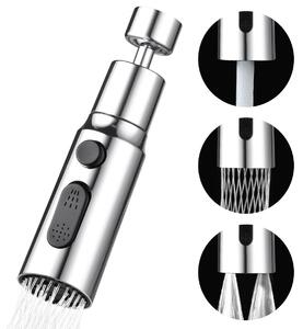 Doccia per rubinetti da cucina - Rotazione a 360° - 3 modalità di flusso dell'acqua - Materiale: ABS e ottone - Estensibile - Adatta a rubinetti standard con l'utilizzo di un adattatore