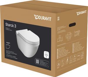 Ensemble Duravit Starck 3 SET : wc suspendu sans rebord, avec siège de WC à fermeture progressive, blanc, 45270900A1, 45270900A1