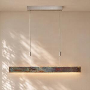 Lampada LED a sospensione Malu di Quitani, ossidata oro, lunghezza 100 cm dimmerabile, Ottone / Oro, Soggiorno / Sala da pranzo, Alluminio, Moderno