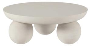 Tavolino da salotto rotondo beige in mango massiccio ø 90 cm Ailen – MOME