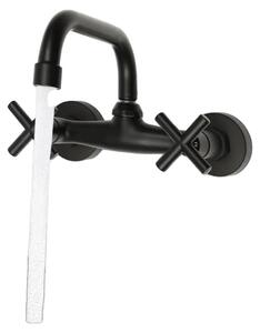 Rubinetto, realizzato in ottone, con design girevole a 360°, installazione standard con due fori, compatibile con doccetta manuale, estetica vintage