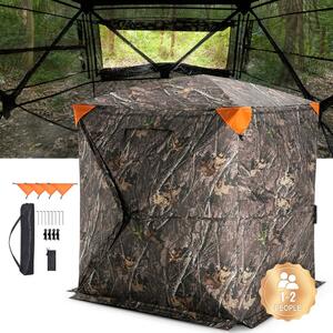 Tenda da caccia per una caccia efficace - Tenda da caccia trasparente con campo visivo di 270° - Tenda a terra 141x141x170 cm - Perfetta per l'osservazione degli animali