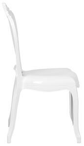 Set di 2 sedie da pranzo bianche in acrilico con schienale solido impilabili design vintage Beliani