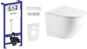 Set modulo di installazione con placca di comando e guarnizione Oltens Triberg 58300100, vaso WC Oltens Hamnes 42513000, 45110000