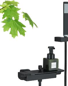 Miscelatore per vasca da bagno, montaggio a parete, doccetta, colore nero