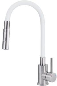Deante Luno rubinetto da cucina verticale acciaio inossidabile-bianco BOC_W740