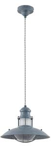 Lampada a sospensione Lindby Louisanne, Ø35cm, grigio-verde, metallo, vetro