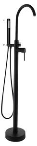 Rubinetto a pavimento, altezza ergonomica, miscelatore monocomando, colore nero