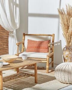 Cuscino rettangolare in cotone con motivo geometrico 35x55 cm arancione stile boho camera da letto soggiorno Beliani