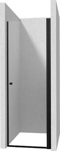 Deante Kerria Plus porta doccia 60 cm a battente nero opaca/vetro trasparente KTSWN46P