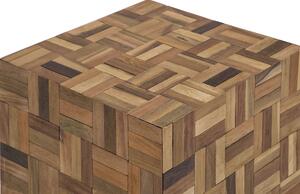 Tavolino da caffè in legno chiaro Teak Cube Tavolino con in stile rustico Beliani