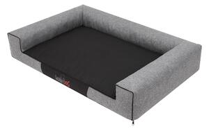 Cuccia per cani, lettino per cani, cuscino per cani, lettino, cuscino per cani, cuccia, divano, cestino per cani, cuccia per animali, divano per cani, materasso per cani: lino ecologico grigio, XXL - 118 x 78 cm