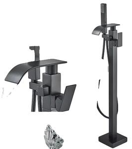 Miscelatore per vasca da bagno, freestanding, con doppia maniglia, finitura nero opaco