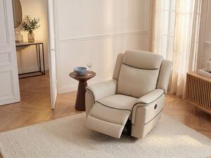 Poltrona relax elettrica in Pelle Beige - ADELIO