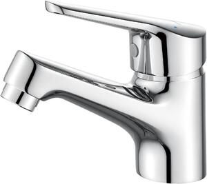 Rubinetto per lavabo con miscelatore monocomando, realizzato in ottone con finitura cromata, ideale per il bagno