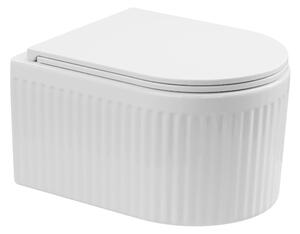 Invena Glamour vaso wc con copriwater a discesa lenta sospeso senza brida bianco semiopaca CE-92-001