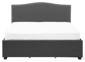 Struttura del letto Cassetto imbottito in poliestere grigio 160 x 200 cm Design tradizionale Beliani