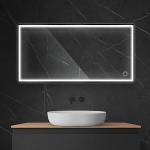 Oltens Nordlis specchio 60x120 cm rettangolare con illuminazione con tappetino riscaldante nero 64107300