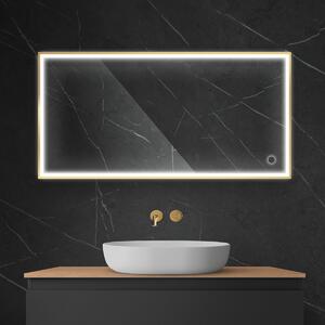 Oltens Nordlis specchio 60x120 cm rettangolare con illuminazione con tappetino riscaldante oro 64107800