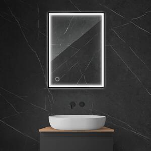 Oltens Nordlis specchio 60x80 cm rettangolare con illuminazione con tappetino riscaldante nero 64105300