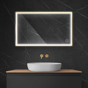 Oltens Nordlis specchio 60x100 cm rettangolare con illuminazione con tappetino riscaldante oro 64106800