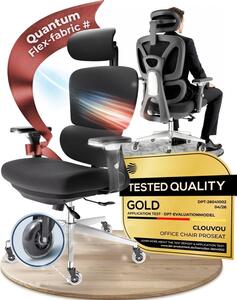 Sedia da ufficio ergonomica con rivestimento in rete, poggiatesta 3D e ruote, con una capacità di carico fino a 150 kg