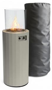 Stufa a gas da esterno riscaldatore per terrazzo - Portatile - Vano nascosto per bombola - Silk Grey - Con copertura protettiva
