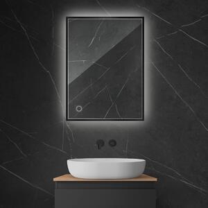 Oltens Nordlis specchio 60x80 cm rettangolare con illuminazione con tappetino riscaldante nero 64115300