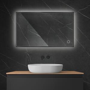 Oltens Nordlis specchio 60x100 cm rettangolare con illuminazione con tappetino riscaldante nero 64111300